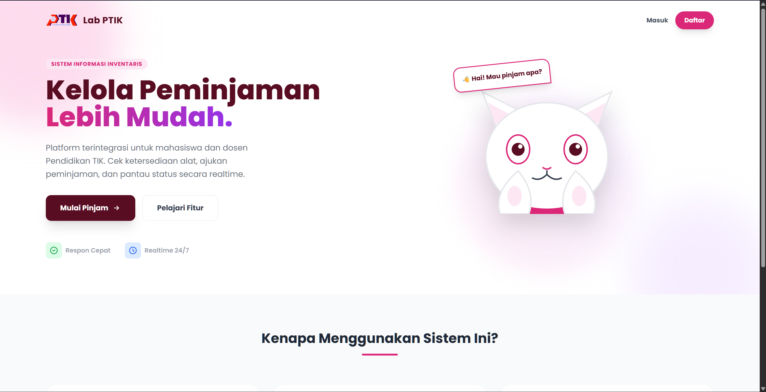 PTIK Laboratory Management System screenshot 2